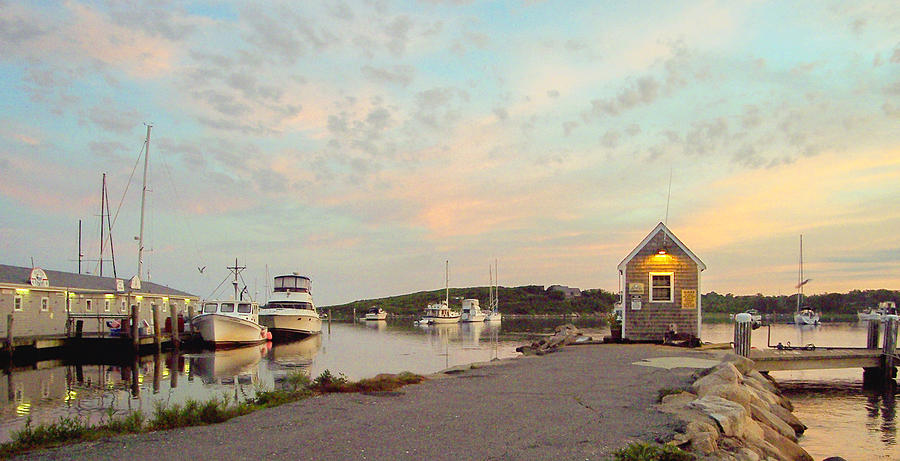 Harbormasters shack at dawn Photograph by Nautical Chartworks