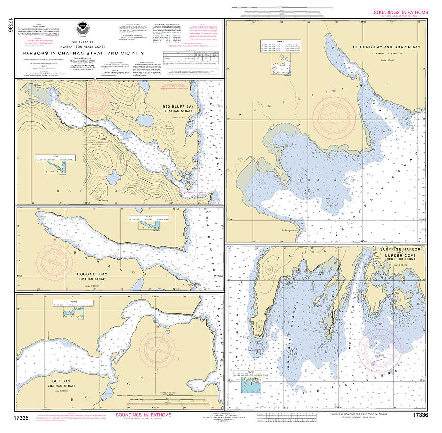 Harbors In Chatham Strait And Vicinity Alaska, Noaa Chart 17336 Digital 