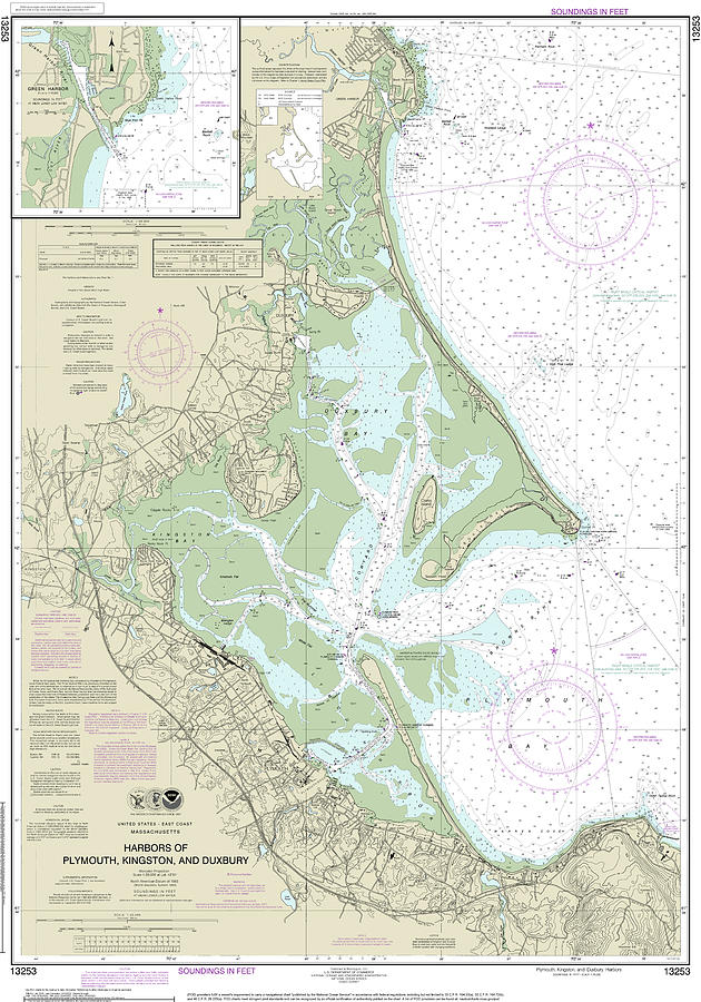 Harbors of Plymouth, Kingston and Duxbury Nautical Chart 13253 Digital ...