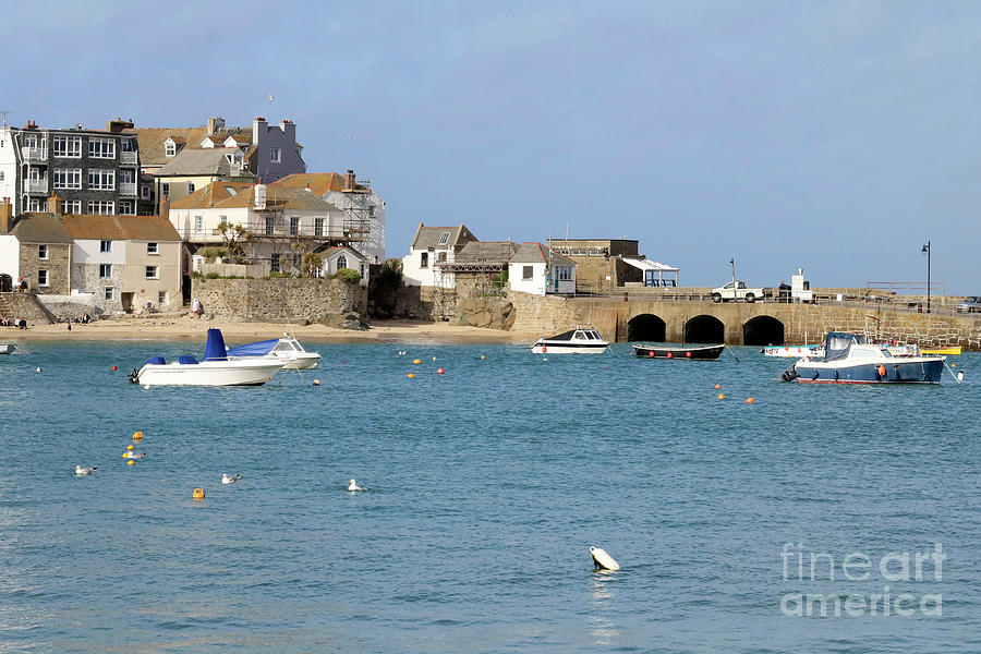 Boat Photograph - Harbour Beach and Smeatons Pier Arches St Ives by Terri Waters