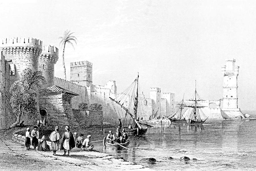 Harbour of Rhodes in 1847 Photograph by Munir Alawi