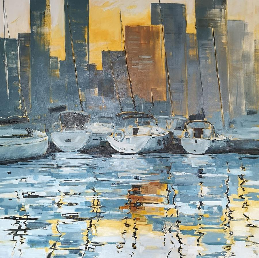 Harbour Painting by Sheila Romard