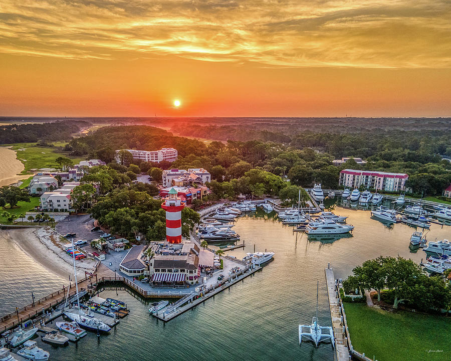 Harbour Town Drone Sunrise Photograph by Lance Raab Photography