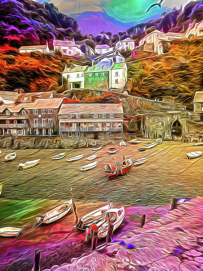 Harbour with abstract painterly look. Photograph by Sue Leonard