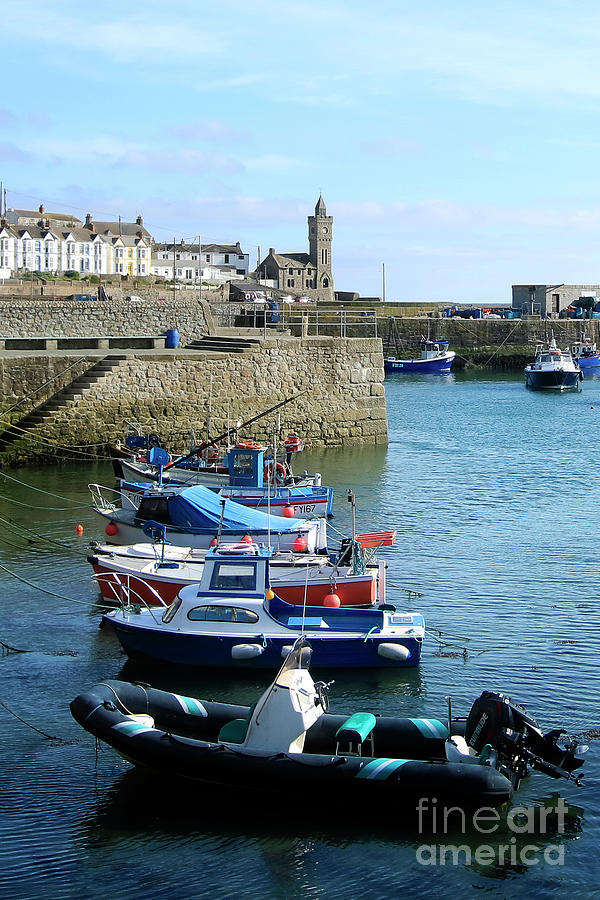 Harbourside View of Porthleven Portrait Photograph by Terri Waters