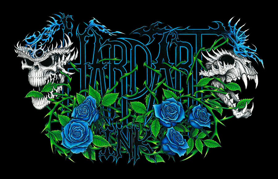 HardArt Ink- Blue Rose Logo Drawing by Elwin McCallion - Fine Art America