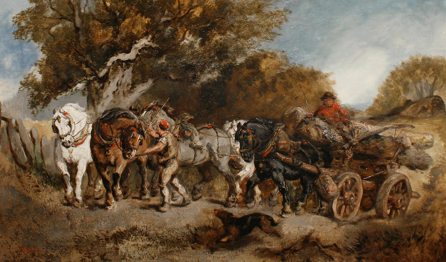 Transportation Painting - HARDEN SIDNEY MELVILLE 1855 1904 The timber wagon by Artistic Rifki
