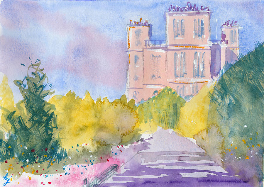 Hardwick Hall in Chesterfield England painting Painting by Mike Jory