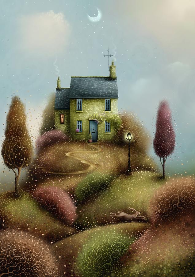 Clue Game Painting - Hare Hill Cottage by Joe Gilronan