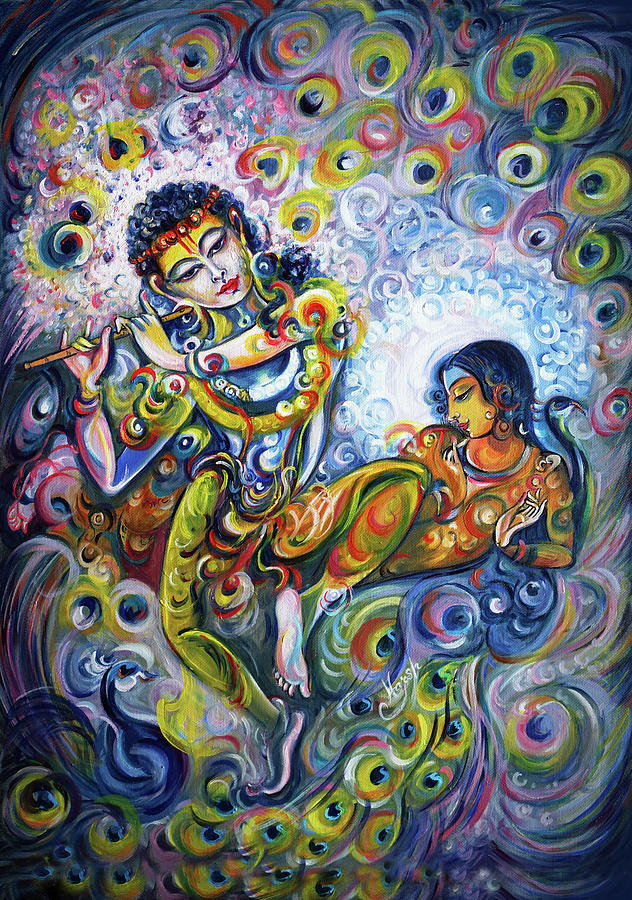 Hare Krishna - Flute Painting by Harsh Malik