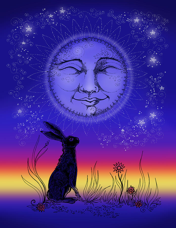 Hare Moon in May Digital Art by Katherine Nutt Fine Art America