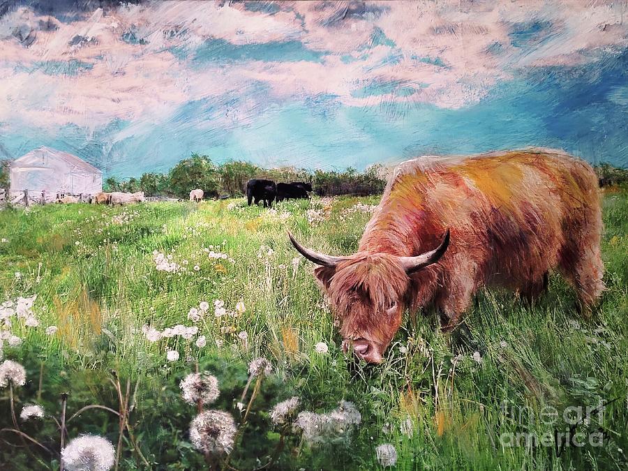 Cow Mixed Media - Harens Farm by William Smith