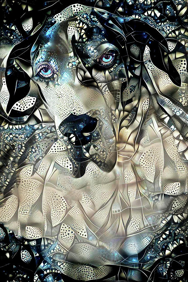 Harlequin Great Dane Mixed Media by Peggy Collins