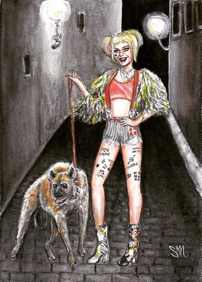 Suicide Squad Painting - Harley and Hyena by Sabina Mollot