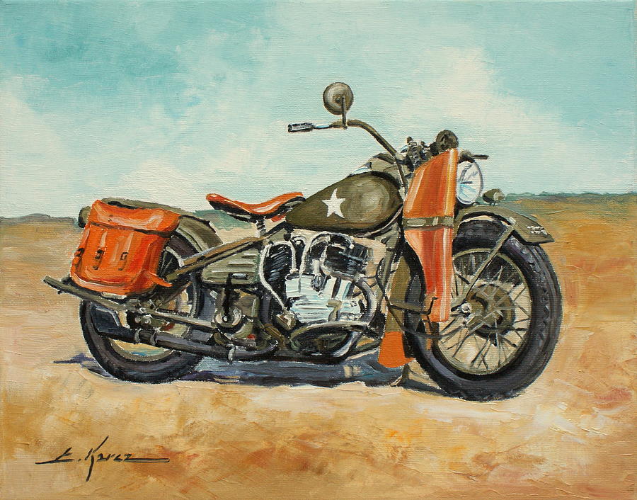Harley Davidson 1942 Painting by Luke Karcz