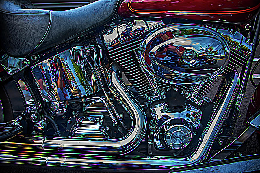 Harley-Davidson as photoart Photograph by Alan Goldberg