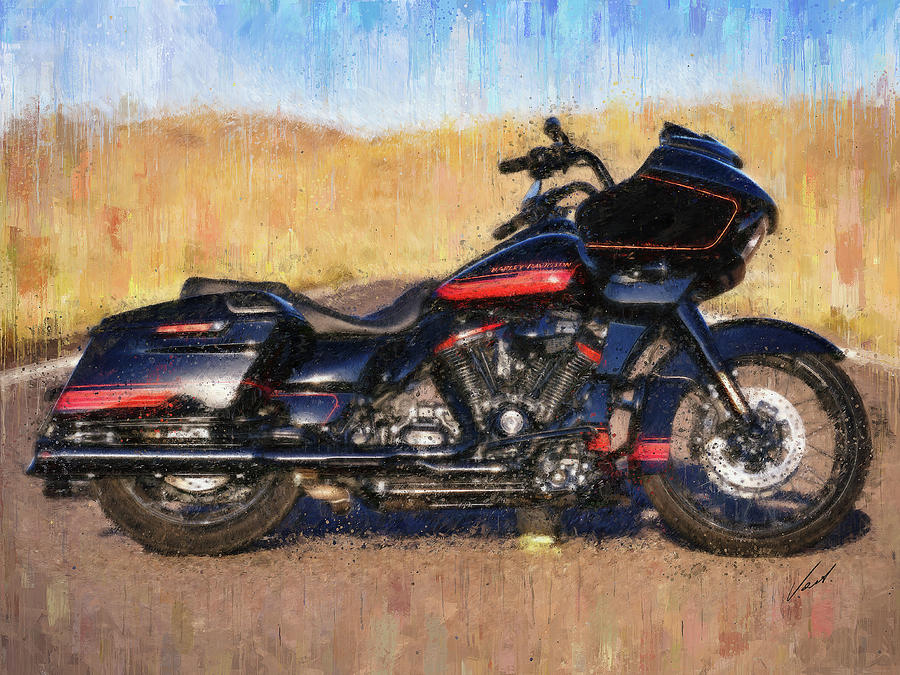 Harley-Davidson CVO Road Glide Motorcycle by Vart Painting by Vart