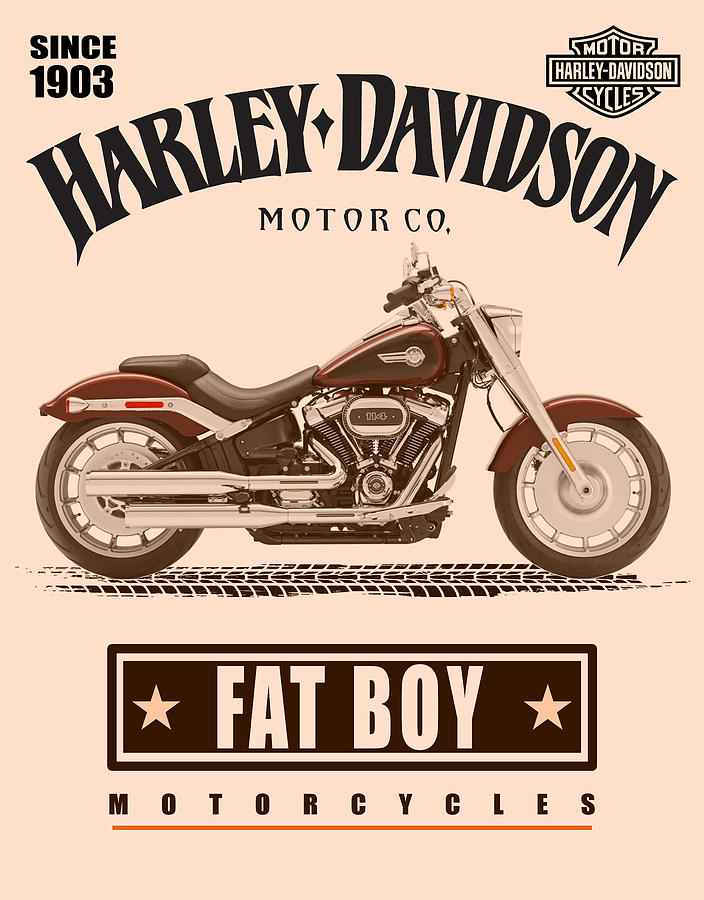 Harley Davidson FAT BOY Digital Art by Ramkumar GR - Fine Art America