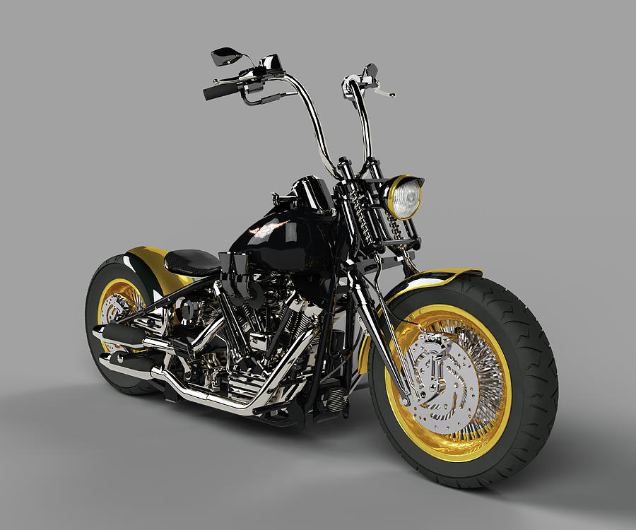 Harley Davidson Knucklehead Digital Art By Abilio Fernandez