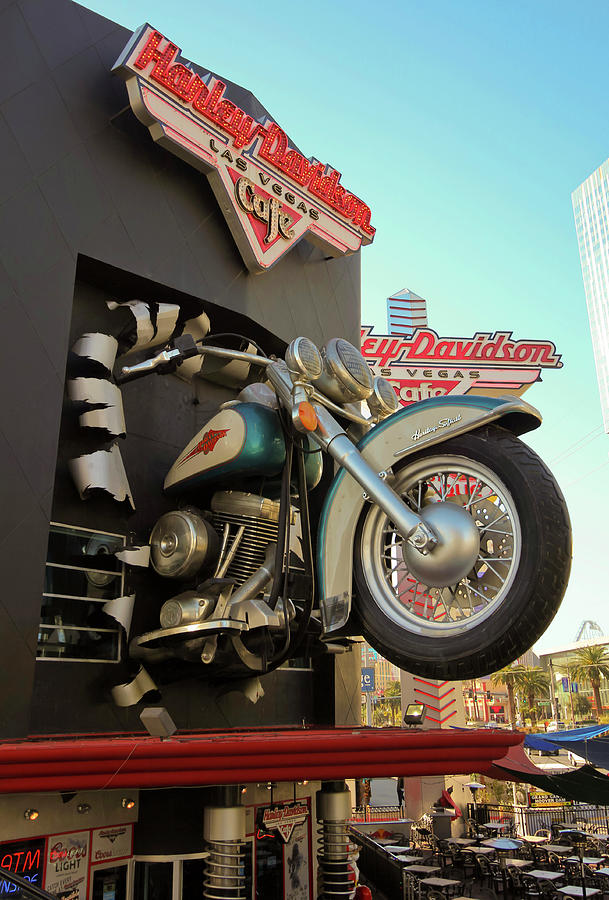 Landmark Photograph - Harley Davidson Las Vegas Cafe, NV, USA by Derrick Neill