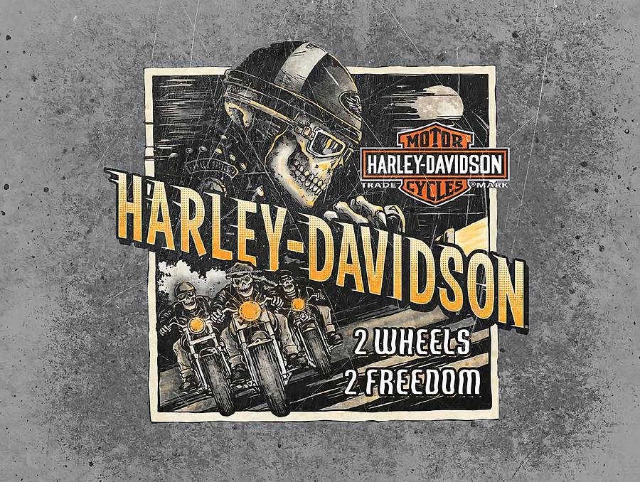 Harley Davidson Motorcycles 2 Wheels 2 Freedom Skeletons Riding Cycles ...