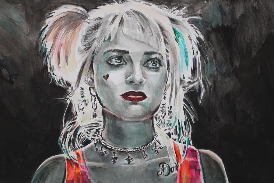 Harley Quinn crying Painting by Lucia Hoogervorst