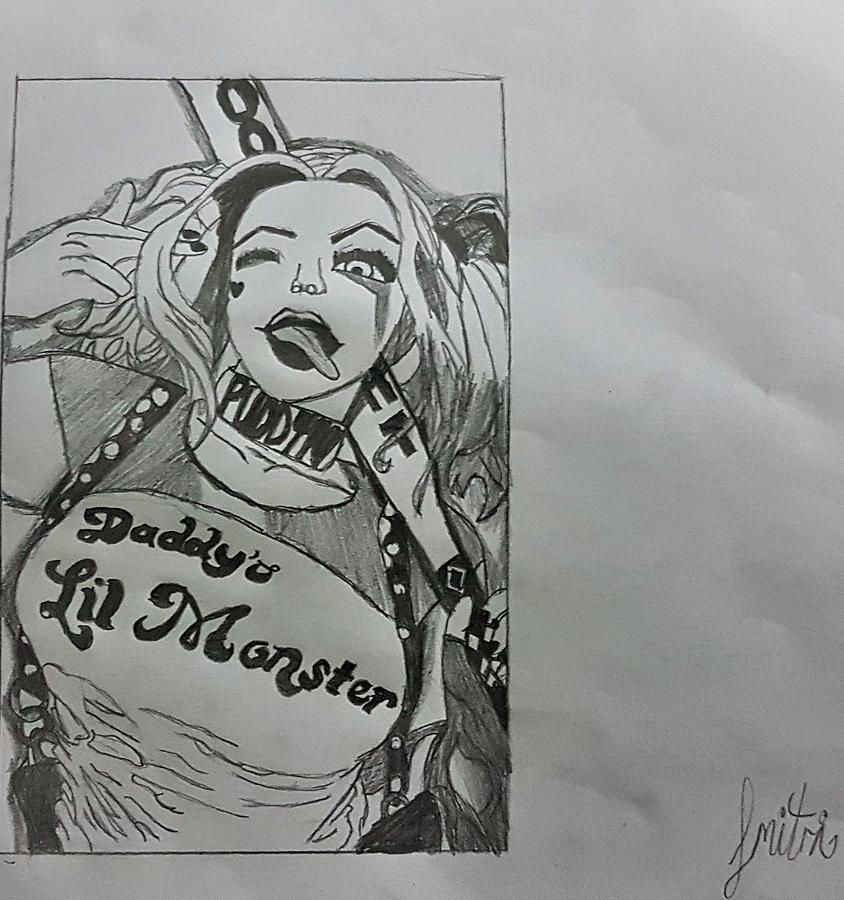 Harley Quinn Drawing by Tehillah Mitri - Fine Art America