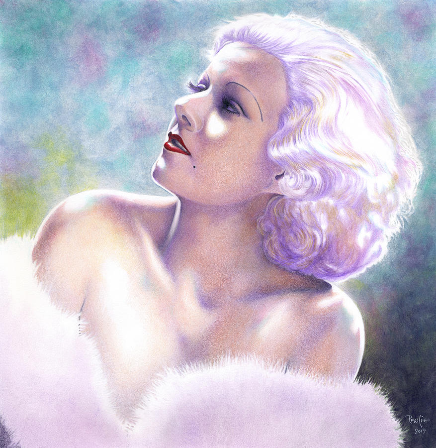 Hollywood Drawing - Harlow Jean by Paul Petro