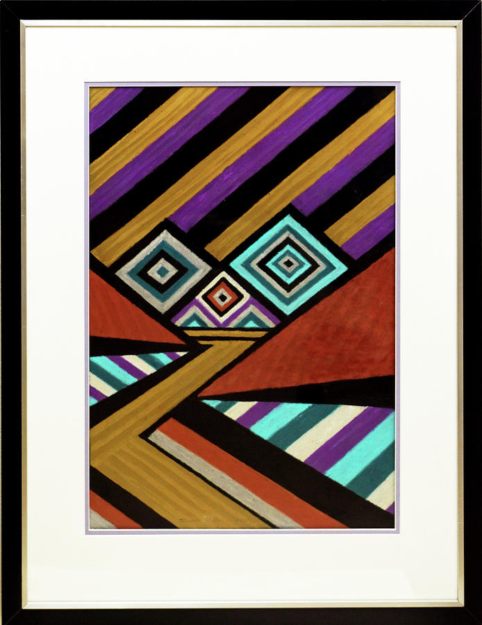 Abstract Drawing - Harmonic Abstract Composition framed by Bruce Bodden
