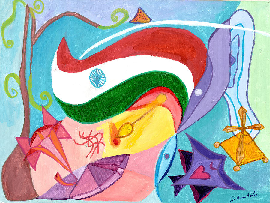 Harmonious Shield Painting by B Aswin Roshan Harmonious Shield Painting by B Aswin Roshan
