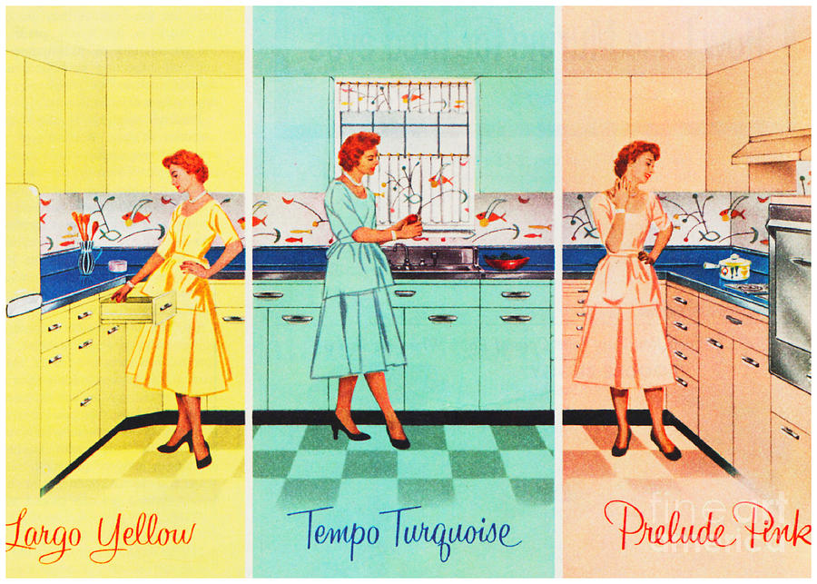 Harmony Colors For Your Retro Kitchen  Mixed Media by Sally Edelstein