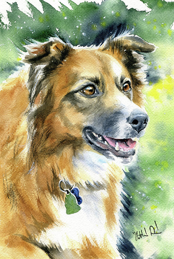 Harmony Dog Painting Painting by Dora Hathazi Mendes