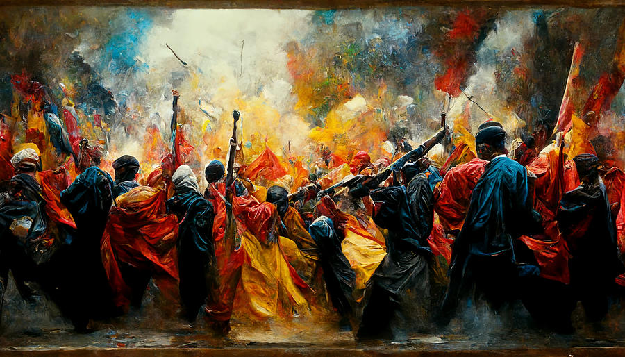 Harmony  Of  Conflict  Oil  Painting  In  The  Style  Of  Mich  Bf6c38a4  A077  4aa3  Adda  B73b07f7 Painting