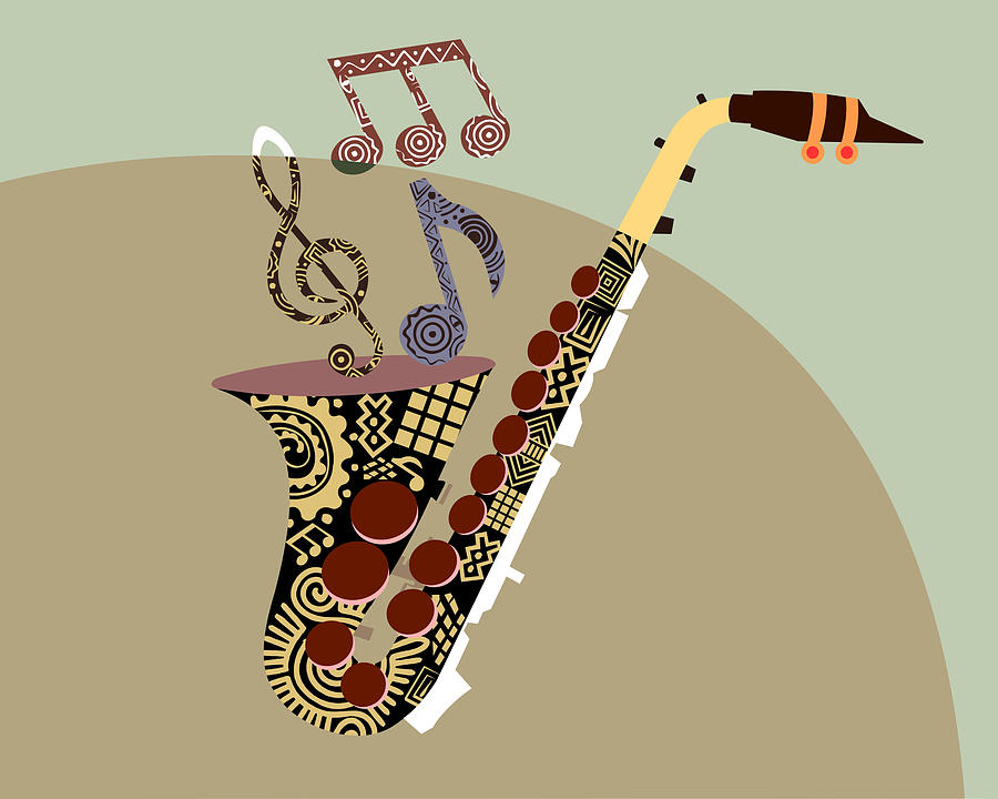 Harmony Sax Digital Art by Lanre Studio Fine Art America
