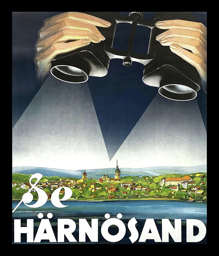 Harnosand on Binoculars Digital Art by Long Shot