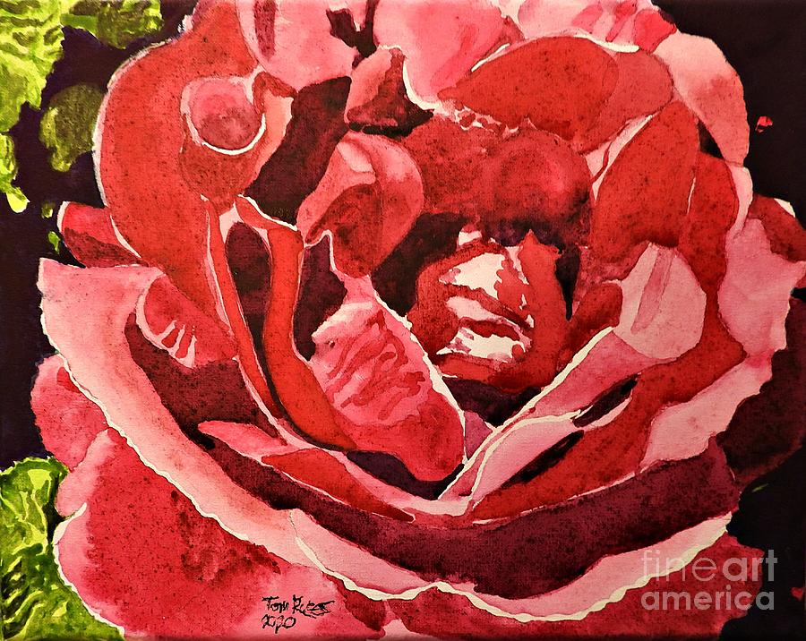 Harolds Red Rose Painting by Tom Riggs