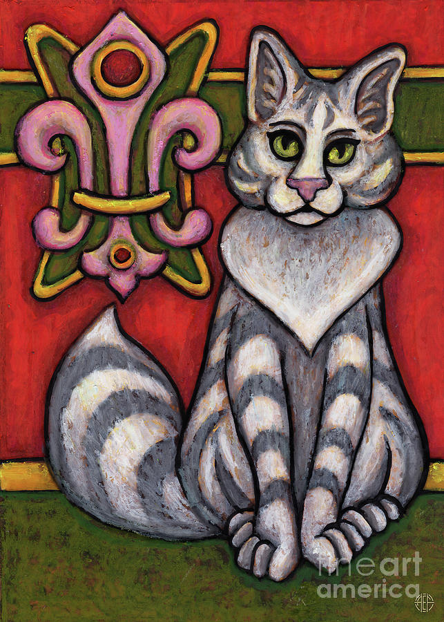 Harper. The Hauz Katz. Cat Portrait Painting Series. Painting by Amy E Fraser
