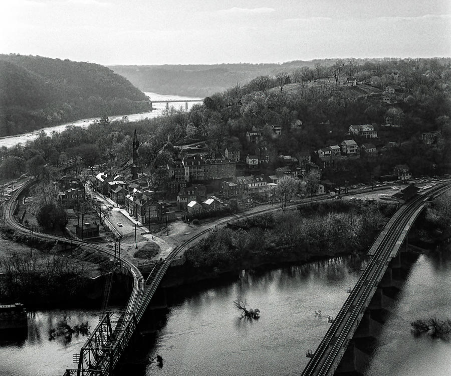 Harpers Ferry from Maryland Heights c1973_01 Photograph by Greg Reed