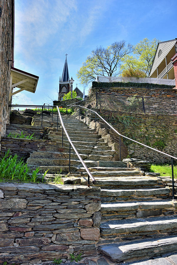 Harpers Ferry - Stone steps on Appalachian Trail Photograph by Brendan Reals