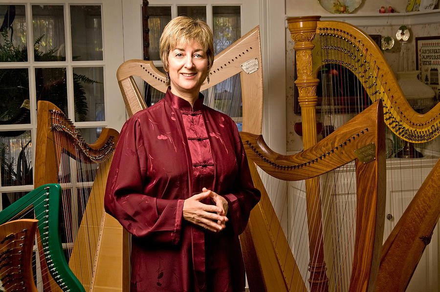 Harpist Meredith Kohn Bocek Photograph by Robert Dann