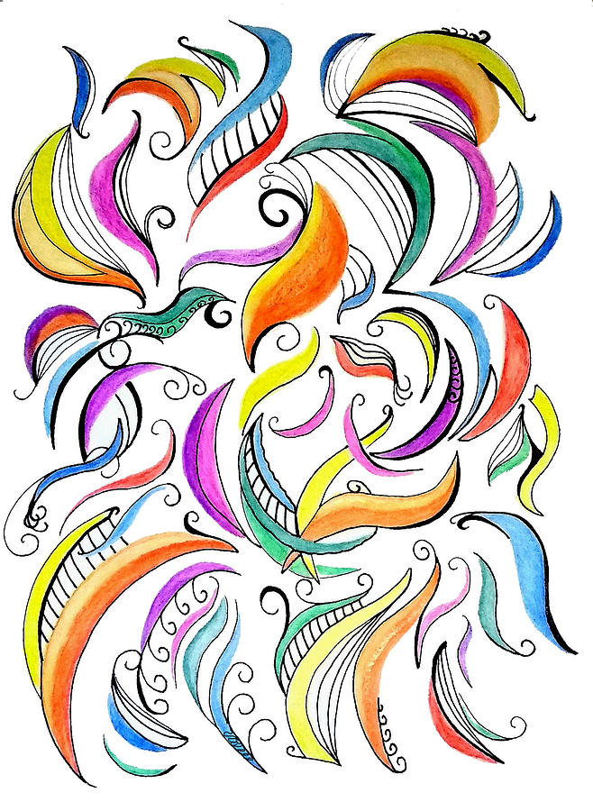 Harps and Feathers Painting by Vallee Johnson Harps and Feathers Painting by Vallee Johnson