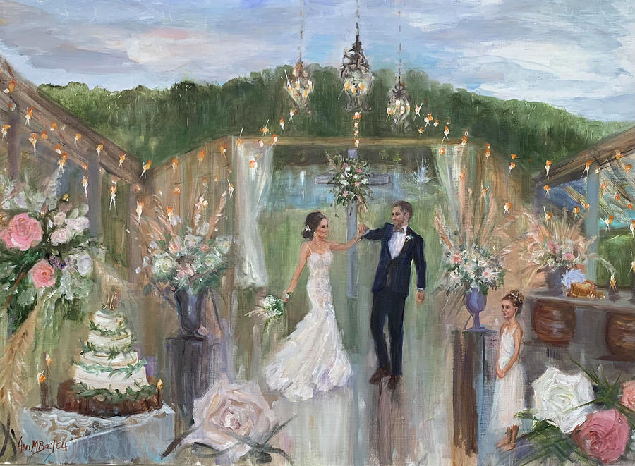 Harrell Hall Wedding Painting Painting by Ann Bailey