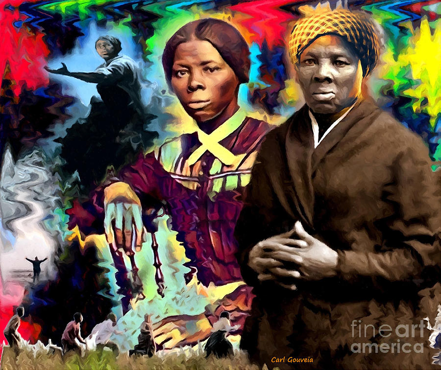 Abstract Mixed Media - Harriet Tubman by Carl Gouveia