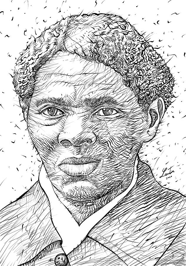 HARRIET TUBMAN ink portrait.1 Drawing by Fabrizio Cassetta