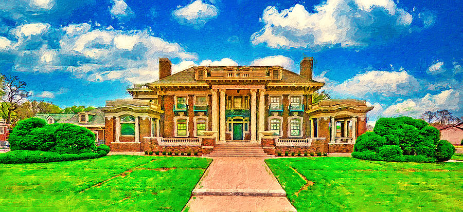 Harrington House in Amarillo, Texas - digital painting Digital Art by ...