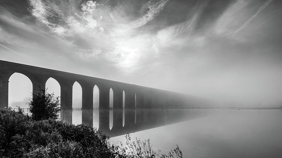 Harringworth Viaduct over flooded fields Photograph by James Billings