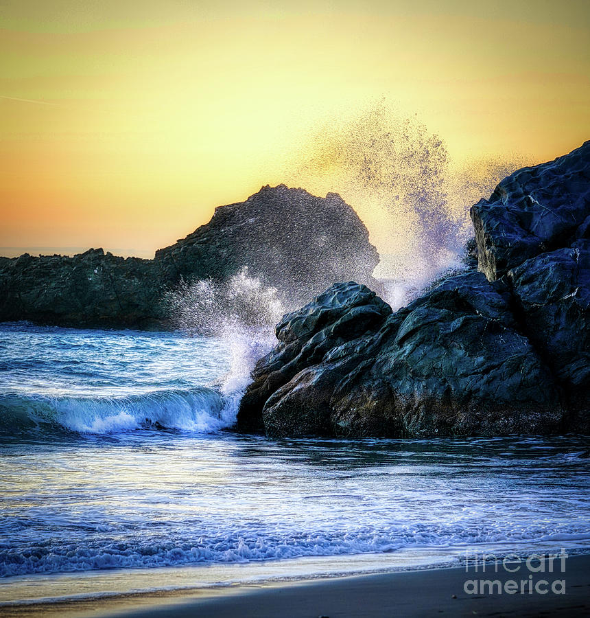 Sunset Photograph - Harris Beach Sea Spray by Michele Hancock Photography