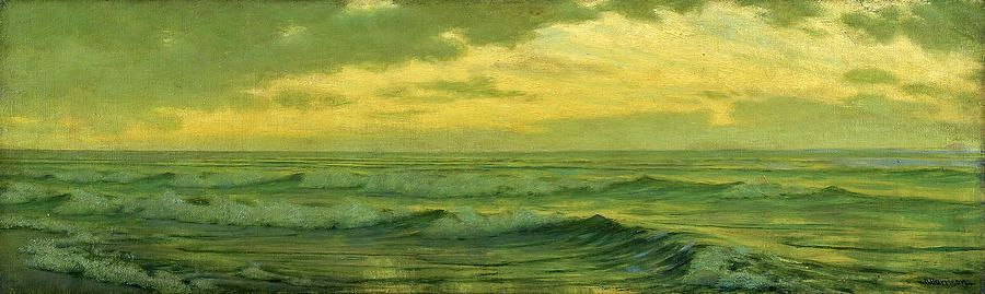 Harrison Alexander Philadelphia Pennsylvania Usa 1853  Paris France 1930 Yellow Seascape Painting
