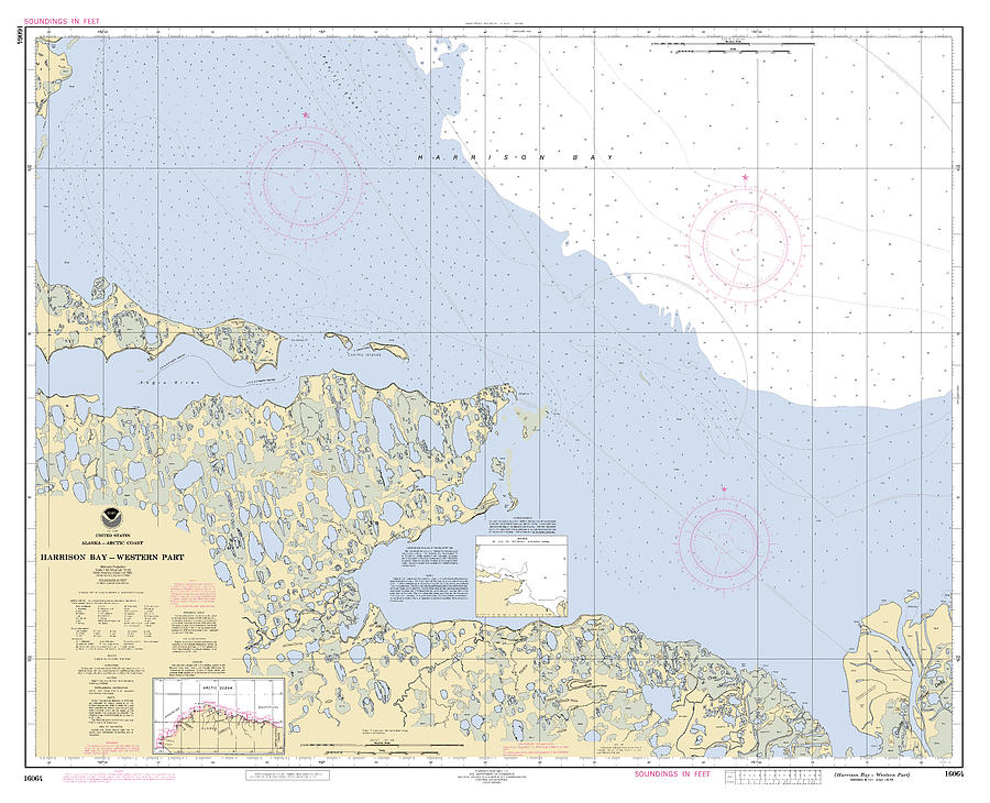 Harrison Bay Western Part Alaska, Noaa Chart 16064 Digital Art By 