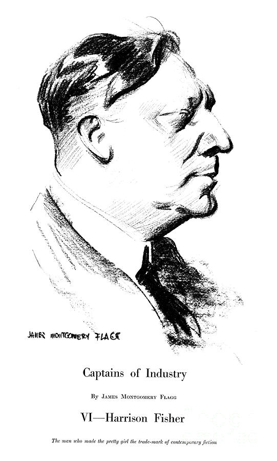Harrison Fisher Drawing by James Montgomery Flagg
